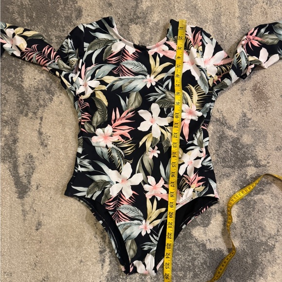 Kona Sol NWT Floral Long Sleeve Bodysuit - Picture 6 of 7